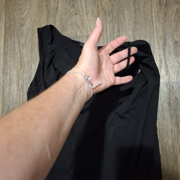 Max Mara Weekend Black One Shoulder Strap Ruched Dress. - Picture 8 of 11